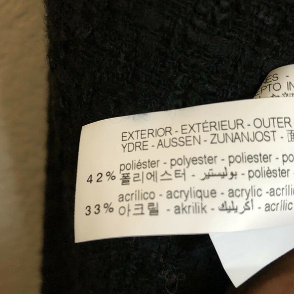 Zara NWT Women's Tweed Coat Mid Length Black Chain Jacket Runs M - Picture 5 of 7